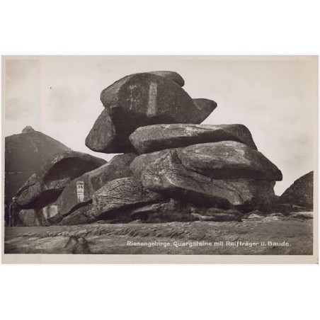 Riesengebirge. Quargsteine mit Reifträger u. Baude