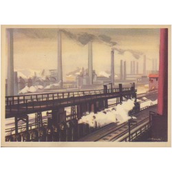 Rewers: Proj. J. M. Brzeski Ogólny widok huty żelaza