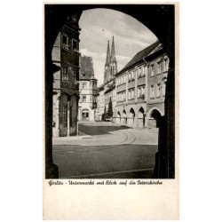 Görlitz - Untermarkt mit Blick auf die Peterskirche / Rewers: [...]