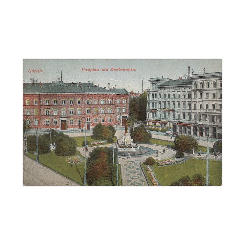 Görlitz. Postplatz mit Zierbrunnen