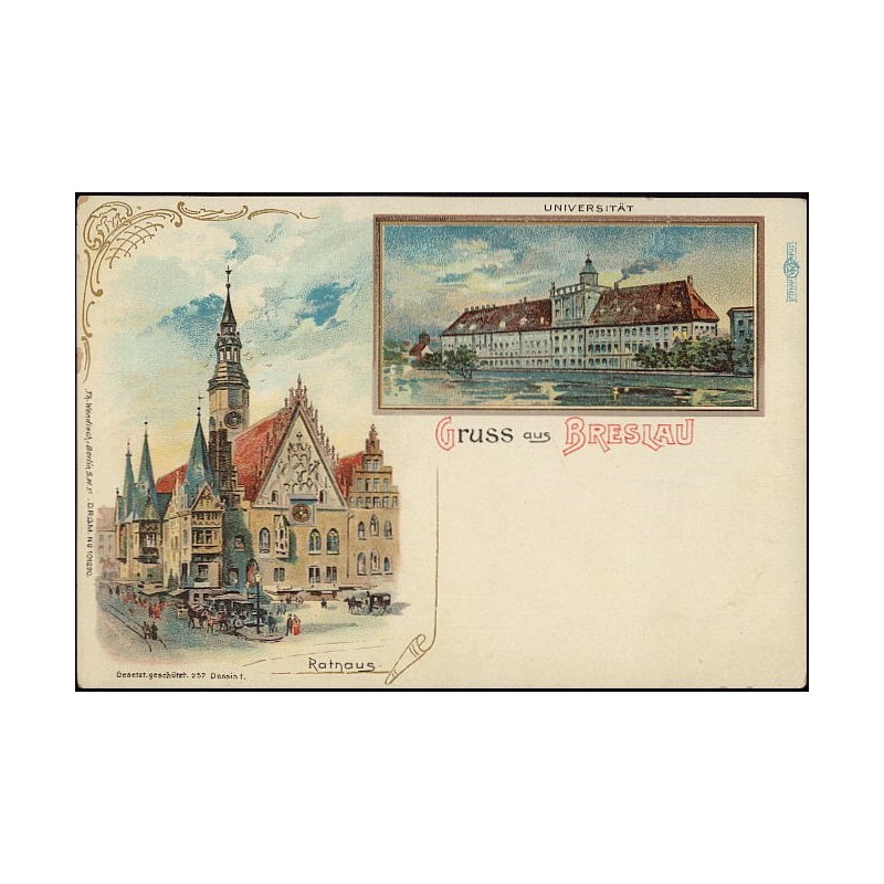 Gruss aus Breslau. Rathaus. Universität