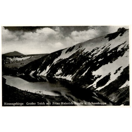 Riesengebirge. Großer Teich mit Prinz-Heinrich Baude u. Schneekoppe