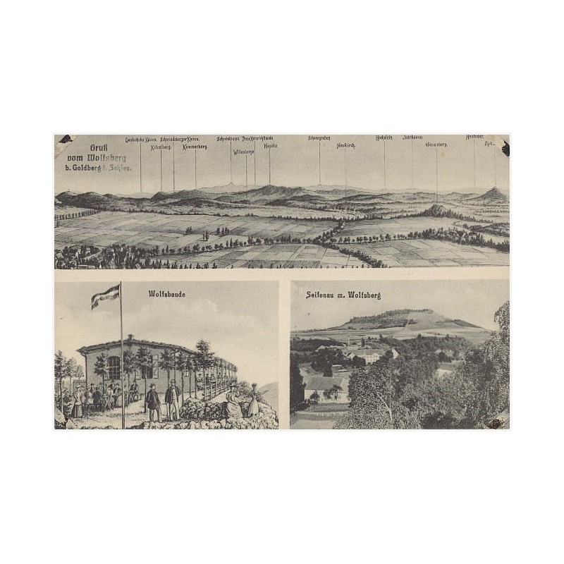 Gruß vom Wolfsberg b. Goldberg i. Schles. Wolfsbaude. Seifenau m. Wolfsberg