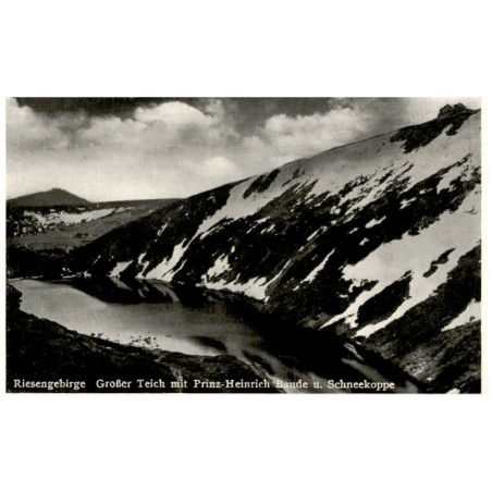 Riesengebirge. Großer Teich mit Prinz-Heinrich Baude u. Schneekoppe