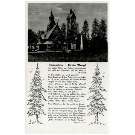 Riesengebirge - Kirche Wang! An steiler Höh' [...] / Rewers: Die Kirche Wang [...]