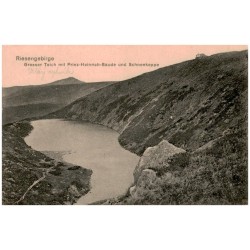 Riesengebirge. Grosser Teich mit Prinz-Heinrich-Baude und Schneekoppe