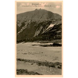 Riesengebirge. Schneekoppe vom Gehänge gesehen, 1605 m ü. M. / Rewers: Diese Karte ist auf der Schneekoppe gekauft. Emil Pohl, S