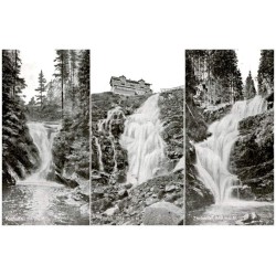 Kochelfall, 514 m ü. M. Elbfall, 1264 m ü. M. Zackefall, 848 m ü. M. / Rewers: Riesengebirge