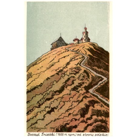 Szczyt Śnieżki (1605 m npm) od strony polskiej. W Łobanowski 1947