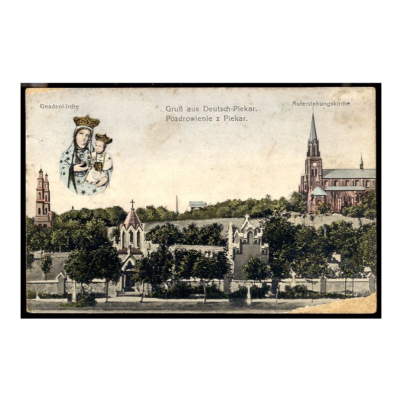 Gruß aus Deutsch-Piekar. Pozdrowienie z Piekar. Gnadenkirche. Auferstehungskirche
