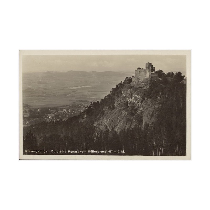 Riesengebirge. Burgruine Kynast vom Höllengrund 657 m ü. M