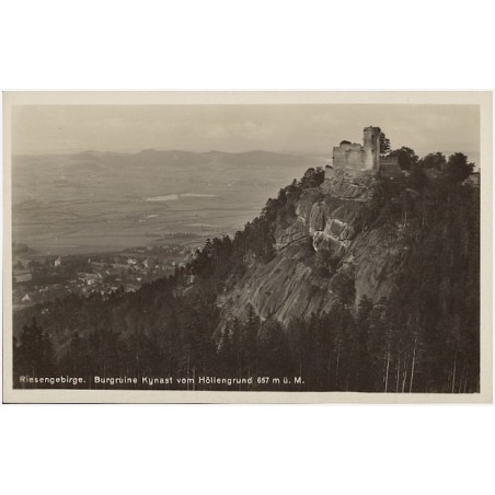 Riesengebirge. Burgruine Kynast vom Höllengrund 657 m ü. M
