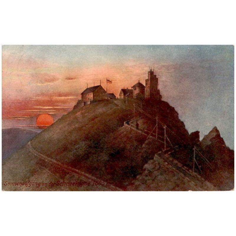 Sonnenaufgang an der Schneekoppe 1605 m ü. M.