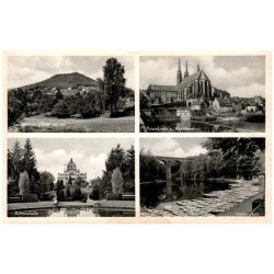 Landeskrone (Höhe 420 m). Peterskirche u. Waldhaus. Ruhmeshalle. Neißeviadukt / Rewers: Görlitz/Schl.