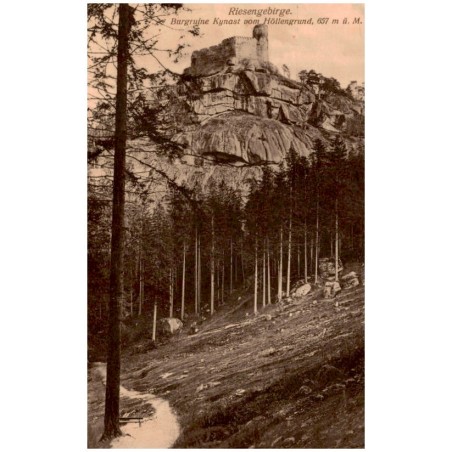 Riesengebirge. Burgruine Kynast vom Höllengrund, 657 m ü. M.