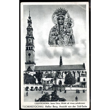 Częstochowa. Jasna Góra. Widok od strony południowej. Tschenstochau. Heller Berg. Ansicht von der Süd-Seite