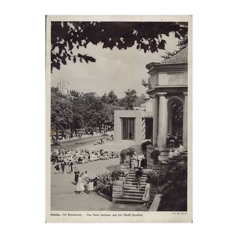 Krynica. Die Promenade. - Das Neue Kurhaus und der Musik-Pavillon Fot. St. Mucha