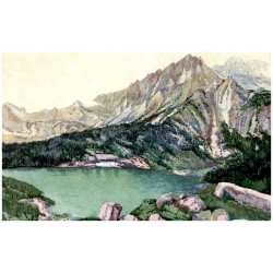 Jára Sedláček: Tatry - Tátra. Popradské jazero, 1513 m. Popper-See, 1513 m. Poprádi-tó, 1513 m