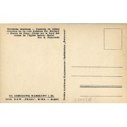 Warszawa zburzona - Varsovie en ruines. Chrystus na tle ruin Kościoła Św. Barbary [...] Fot. E. Falkowski