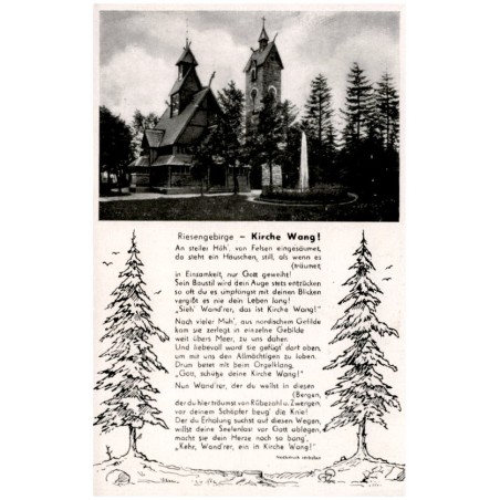 Riesengebirge - Kirche Wang! An steiler Höh' Klavierausgabe mit Singstimme erhältlich / Rewers: Die Kirche Wang [...]