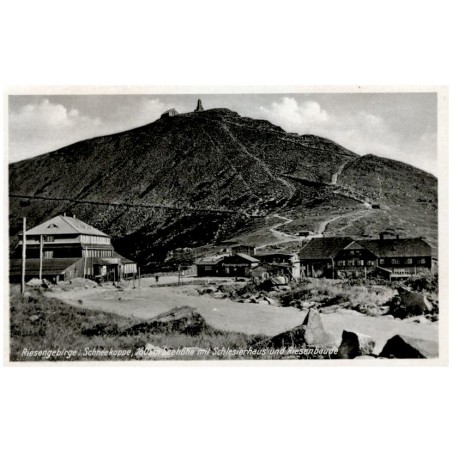 Riesengebirge: Schneekoppe, 1605 m Seehöhe mit Schlesierhaus und Riesenbaude