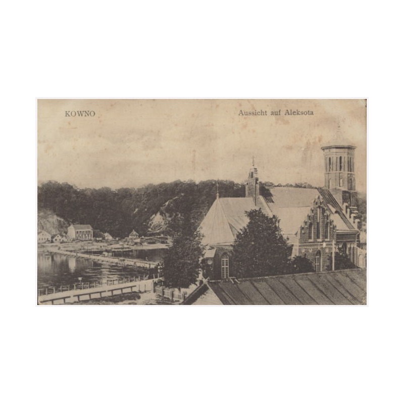 Kowno Aussicht auf Aleksota [widok na XIV-wieczny kościół Witoldowy (farę Witoldową)]