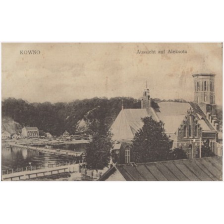 Kowno Aussicht auf Aleksota [widok na XIV-wieczny kościół Witoldowy (farę Witoldową)]
