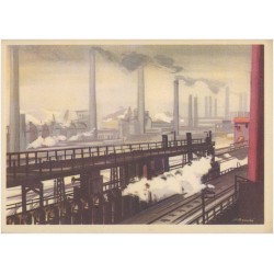 Rewers: Proj. J. M. Brzeski. Ogólny widok huty żelaza