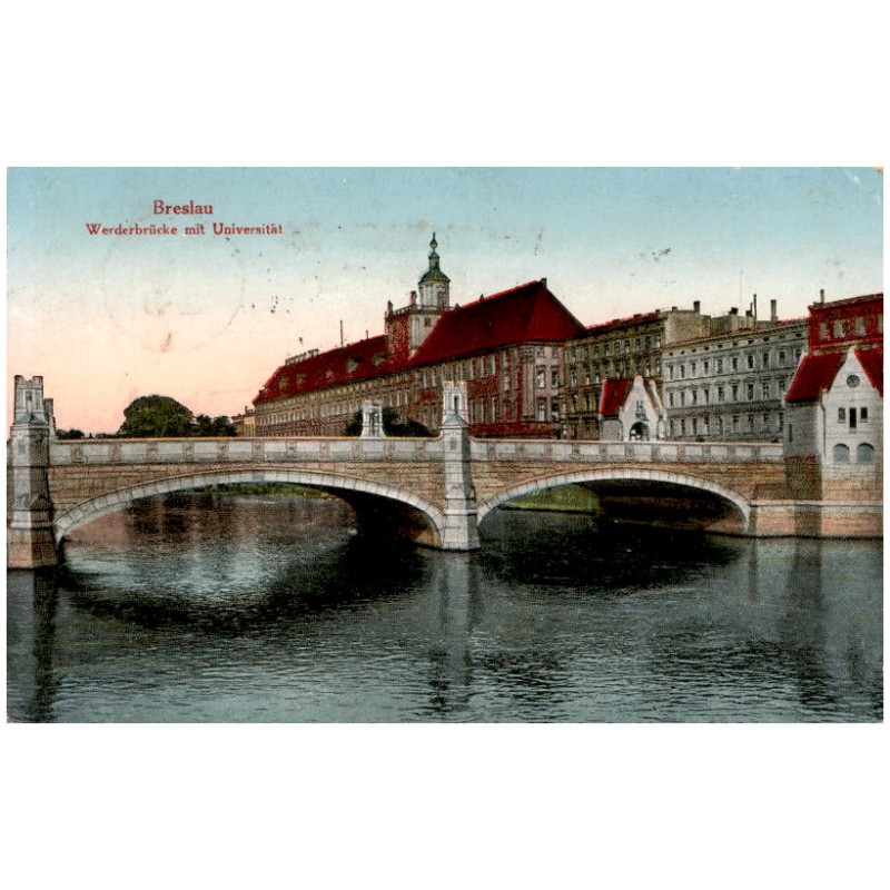 Breslau. Werderbrücke mit Universität