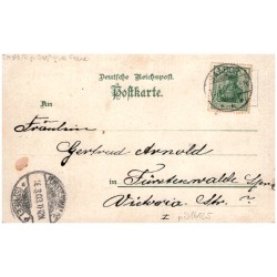Gruss aus Saabor. Parthie vom Marktplatz mit ev. Kirche. Milzigerstrasse. Schulstrasse.