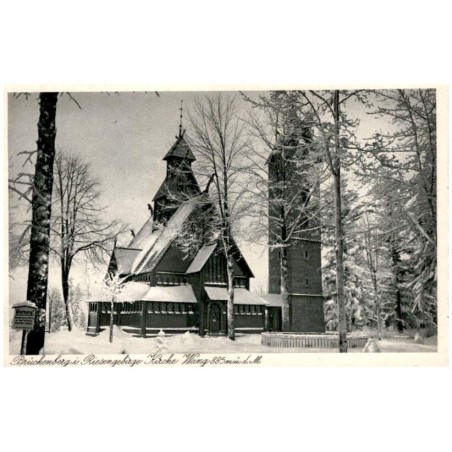 Brückenberg i. Riesengebirge, Kirche Wang 885 m ü. d. M. / Rewers: Die Bergkirche Wang [...]