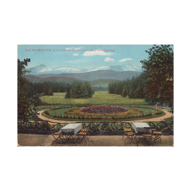 Bad Warmbrunn. Blick von der Galerie nach dem Hochgebirge