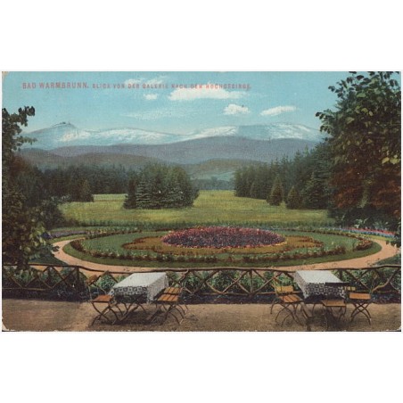 Bad Warmbrunn. Blick von der Galerie nach dem Hochgebirge