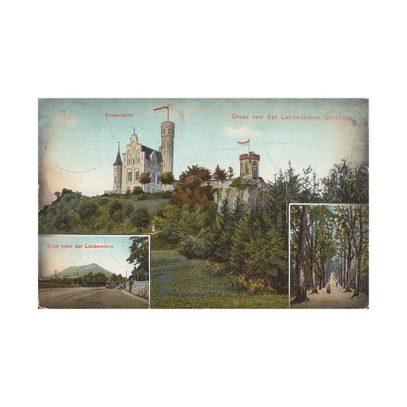 Gruss von der Landeskrone Görlitz. Restauration. Blick nach der Landeskrone. Aufstieg