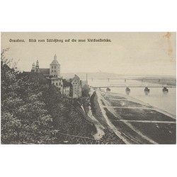 Graudenz. Blick vom Schloßberg auf die neue Weichselbrücke