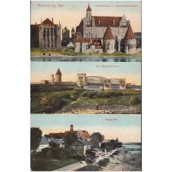 Marienburg Wpr. Hochschloß u. Hochmeisterpalais. Die Nogatbrücken. Nogatufer