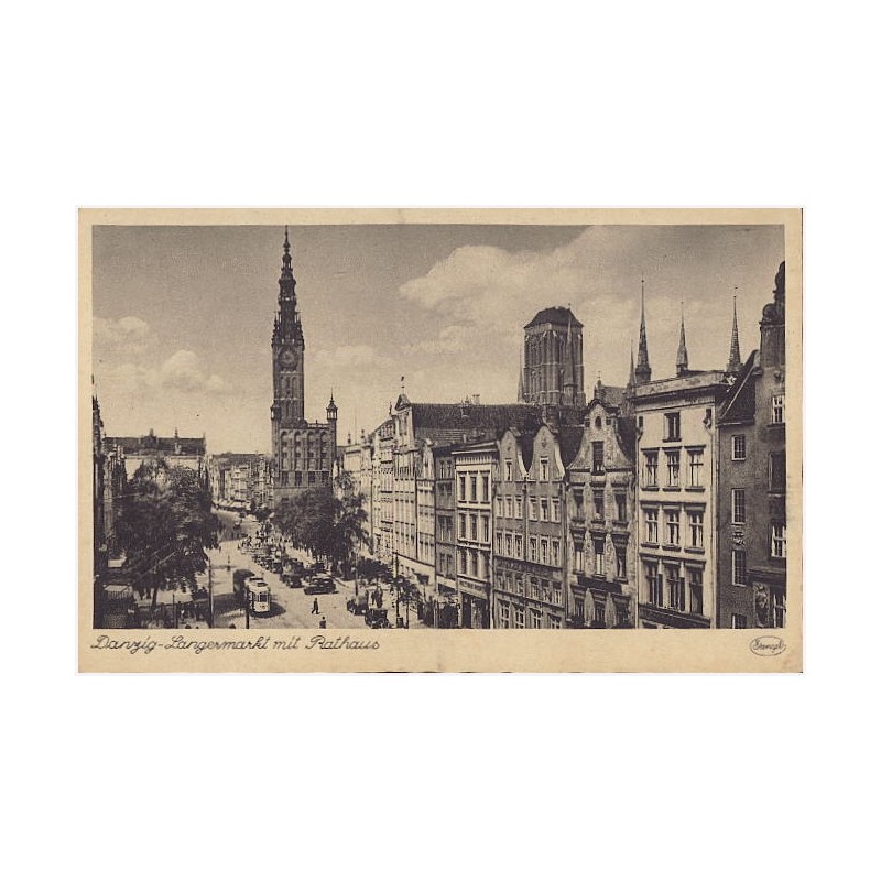 Danzig - Langermarkt mit Rathaus