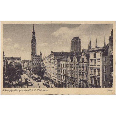 Danzig - Langermarkt mit Rathaus