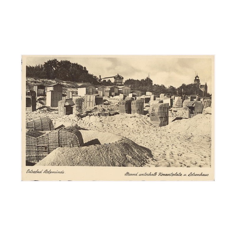 Ostseebad Stolpmünde. Strand unterhalb Konzertplatz u. Lotsenhaus