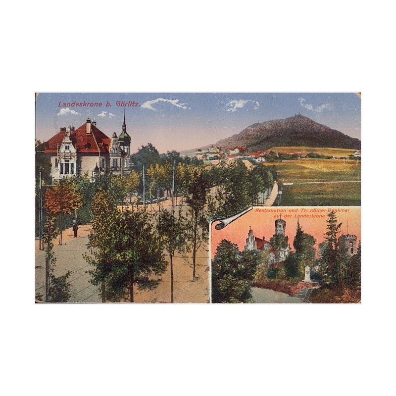 Landeskrone b. Görlitz. Restauration und Th. Körner-Denkmal auf der Landeskrone