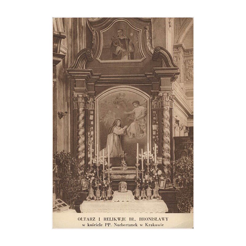 Ołtarz i relikwje Bł. Bronisławy w kościele PP. Norbetanek w Krakowie