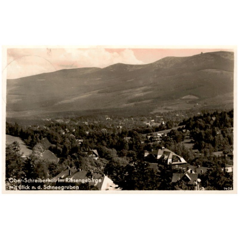 Ober-Schreiberhau im Riesengebirge mit Blick n. d. Schneegruben 1426
