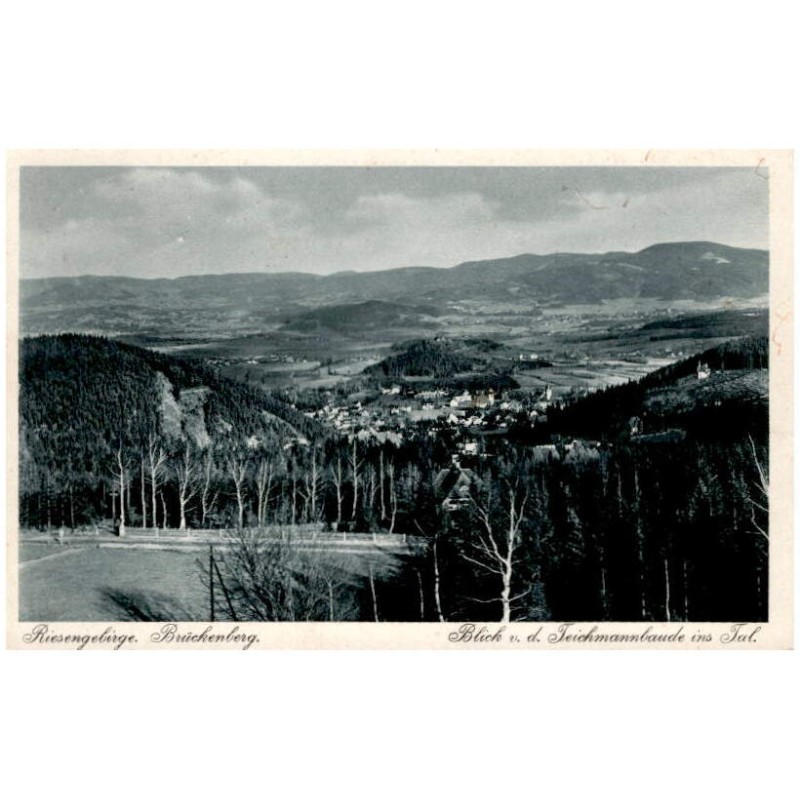 Riesengebirge. Brückenberg. Blick v. d. Teichmannbaude ins Tal.