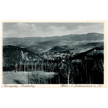 Riesengebirge. Brückenberg. Blick v. d. Teichmannbaude ins Tal.