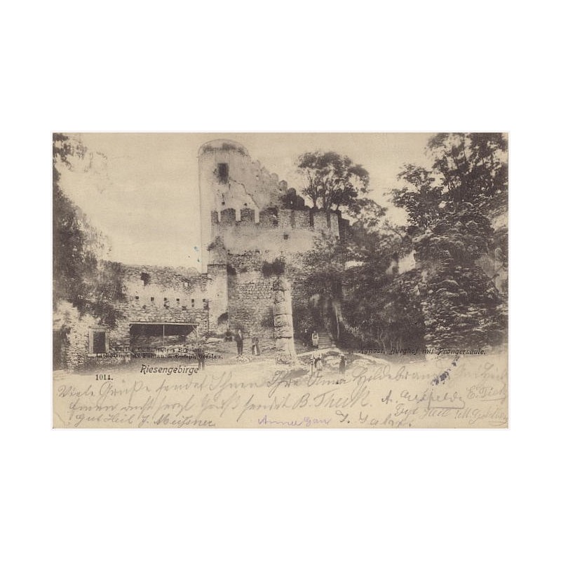 Riesengebirge. Kynast, Burghof mit Prangersäule