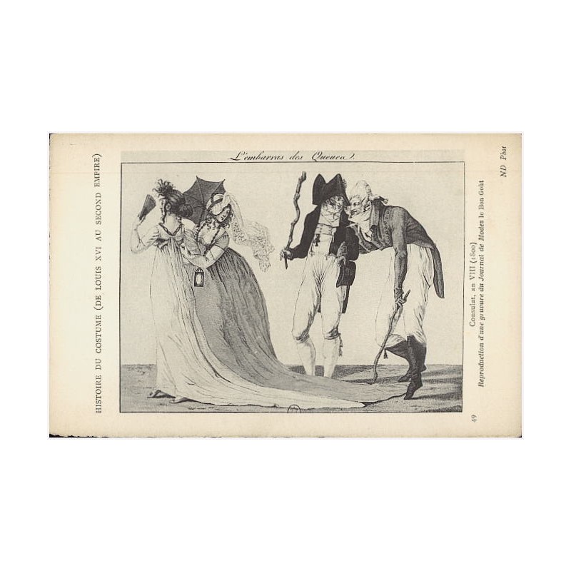 49. Consulat, an VIII (1800). Reproduction d'une gruvure du Journal de Modes le Bon Goût