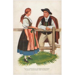 Typy ludowe z Cieszyńskiego. Types polonais de Cieszyn. Mal. W. B