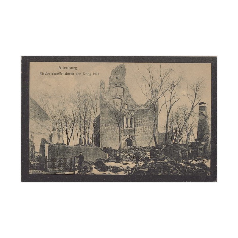 Allenburg. Kirche zerstört durch den Krieg 1914