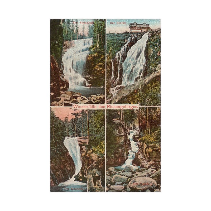 Wasserfälle des Riesengebirges. Der Zackelfall. Der Elbfall. Der Kochelfall. Der Hainfall