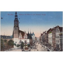 Breslau. Rathaus mit Blick in die Ohlauer Straße